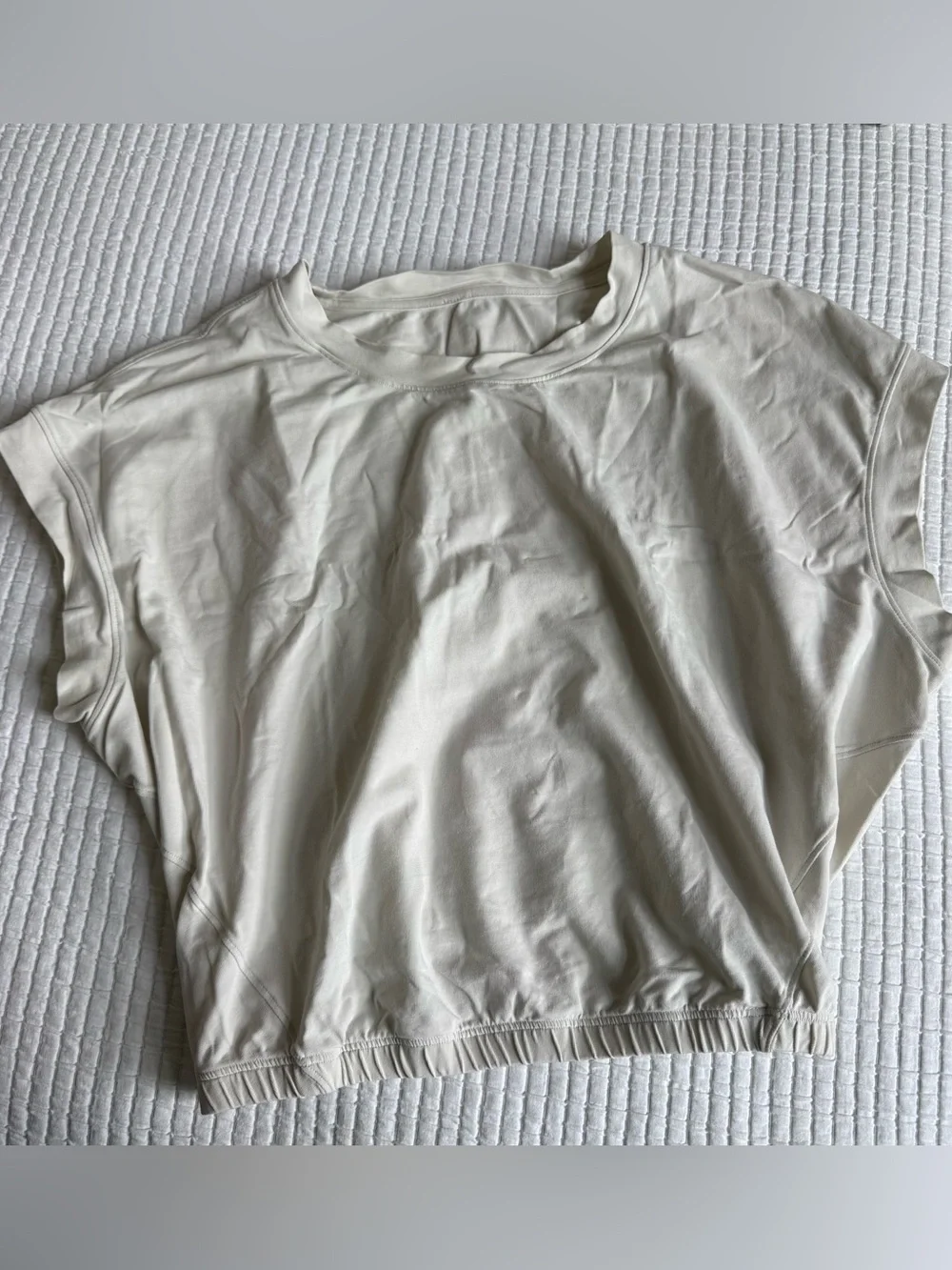 Lululemon Women’s Relaxed Crewneck Cap-Sleeve Top — Cream